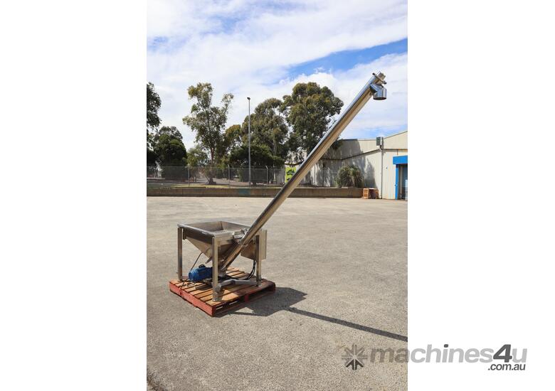 caption Stainless Steel Hopper Auger Screw Feeder Conveyor - Iopak GS-S3
