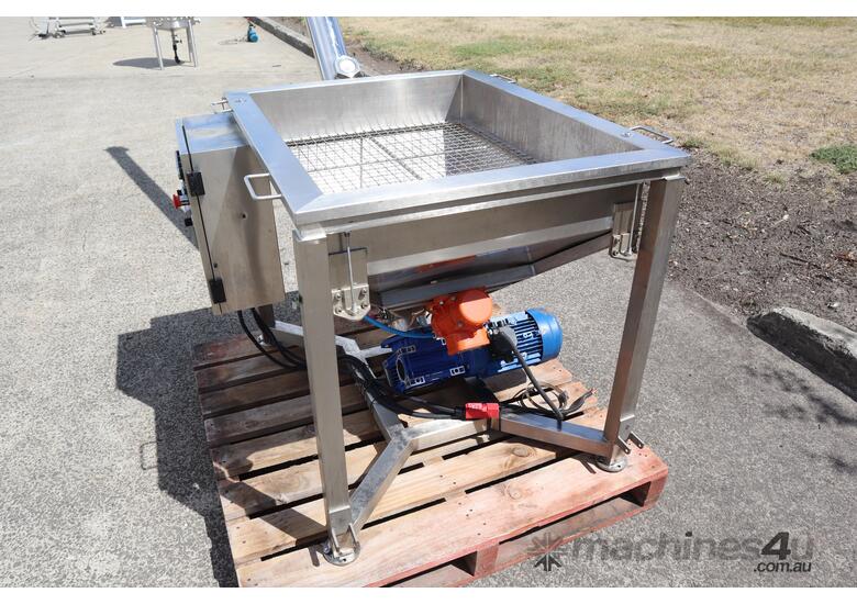 caption Stainless Steel Hopper Auger Screw Feeder Conveyor - Iopak GS-S3