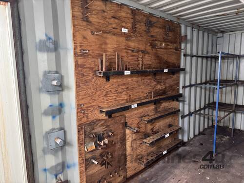 caption 20 Foot Red Shipping Container