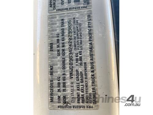 2019 Mercedes Benz Actros Prime Mover