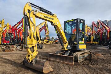2021 YANMAR VIO35-6 3.6T EXCAVATOR (M824) WITH A/C CAB, HITCH, BUCKETS, CIVIL SPEC AND 1008 HOURS