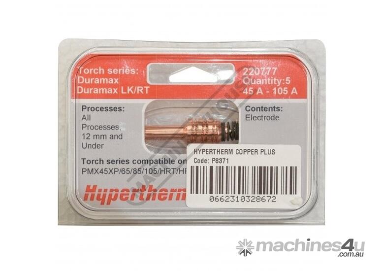 Hypertherm 45-105A Copper Plus Electrode 220777 Suits Powermax 45XP/65/85/105 (Pack of 5)