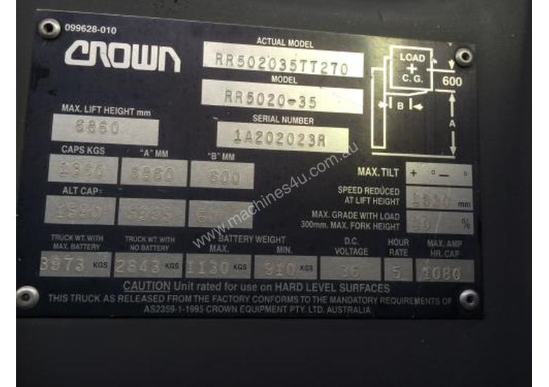 Used Crown RR5000 Pantograph Forklift in Wetherill, NSW