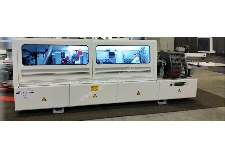 caption NANXING Touch Screen 3 speed Automatic Edgebander NBC332 with one Corner Rounding Machine