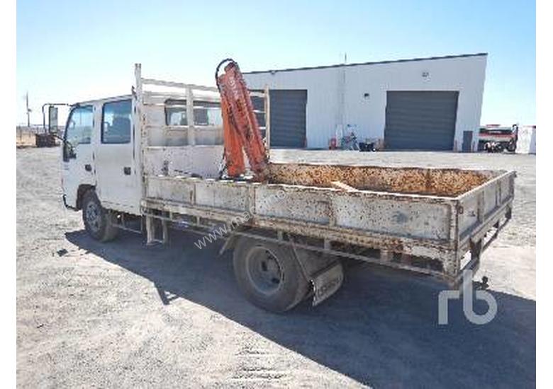 caption ISUZU NPR250 Flatbed Truck w/Crane