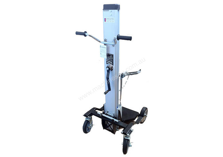 caption Lift Trolley-100/125kg-1200mm Lift-Gas Bottle Attach-2x220 & 200 Brake