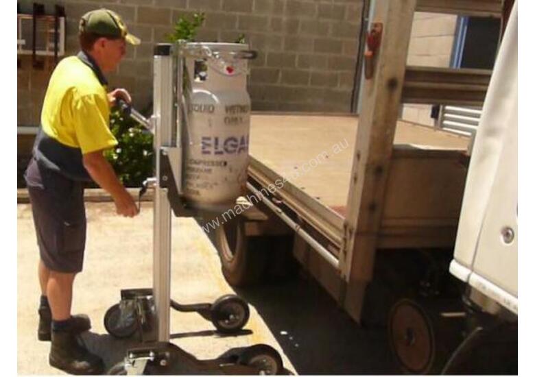 caption Lift Trolley-100/125kg-1200mm Lift-Gas Bottle Attach-2x220 & 200 Brake