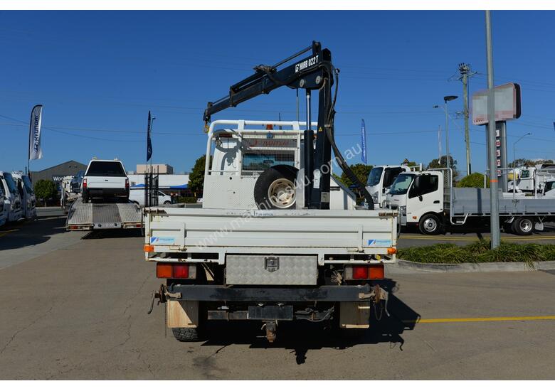 caption 2010 MITSUBISHI FUSO CANTER Tray Truck - 4X4 - Truck Mounted Crane - Tray Top Drop Sides