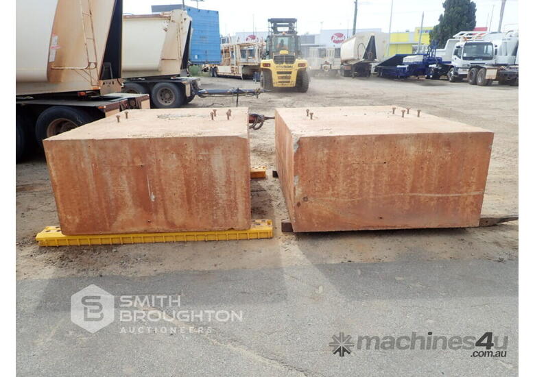 Buy Used 2 X CONCRETE TIE DOWN BLOCKS Truck Engine Parts in , Listed