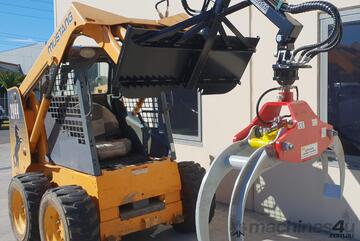Versatach Skid Steer Log Grapple with Hydraulic Rotator