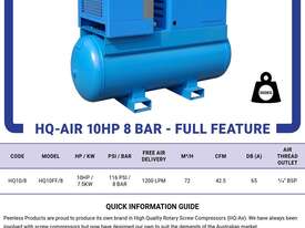 Peerless Air Compressor 10HP Full Feature 8 Bar HQ-Air - picture2' - Click to enlarge