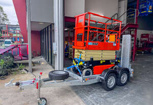 New JLG ES1932 19' Electric Scissor lift Trailer Package