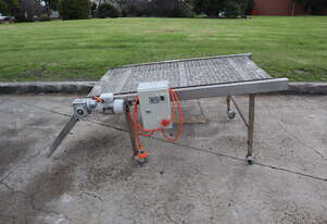 STAINLESS STEEL Motorised Chain Mesh Belt Conveyor - 1.45m long - Annsir