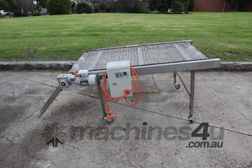 STAINLESS STEEL Motorised Chain Mesh Belt Conveyor - 1.45m long - Annsir