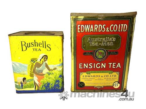 caption QTY 2 X TEA TINS