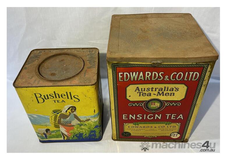 caption QTY 2 X TEA TINS