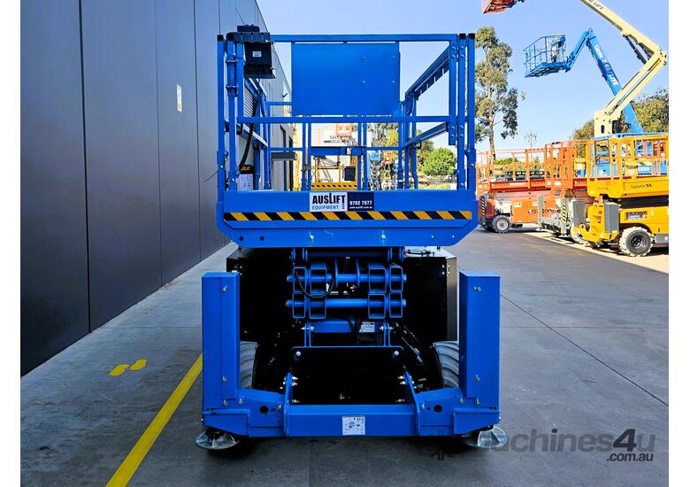 caption 2021 Genie GS-2669 RT 26ft Rough Terrain, Self Levelling Diesel Scissor Lift