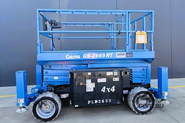 2021 Genie GS-2669 RT 26ft Rough Terrain, Self Levelling Diesel Scissor Lift