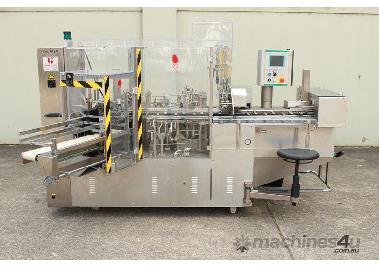 caption Automatic Intermittent Motion Vertical Cartoning Machine.