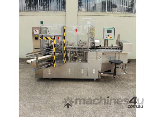 caption Automatic Intermittent Motion Vertical Cartoning Machine.