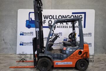 Wollongong Forklift: Ex Demo 2021 Toyota 1.8T Diesel, Dual Wheel, 2 Stage Mast, 4.5m Lift!