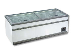 ZCD-L250S Supermarket Island Dual Temperature Freezer & Chiller with Glass Sliding Lids