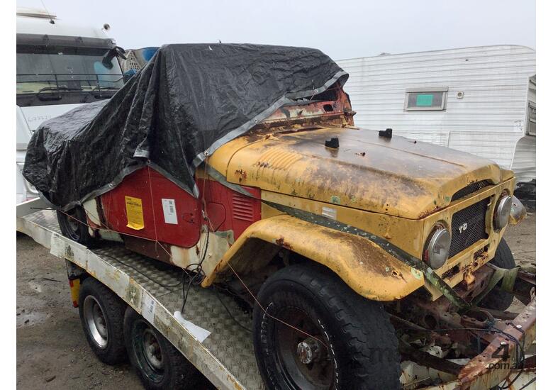 caption 1974 Toyota Pickup Truck & Trailer Combination