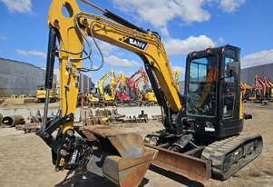 2022 SANY SY50U 5.3T ZERO TAIL EXCAVATOR WITH TILT HITCH, A/C CABIN, BUCKETS AND LOW 260 HOURS