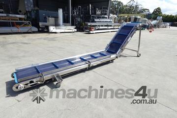 Incline Belt Conveyor, 450mm W x 3450mm L x 1200mm H