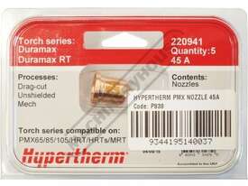 Hypertherm 45A Nozzle 220941 Suits Powermax 45XP/65/85/105 (Pack of 5) - picture1' - Click to enlarge