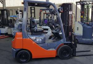 ACTIVE FORKLIFTS - TOYOTA 8FG18 2012 MODEL LOW HOURS CONTAINER MAST