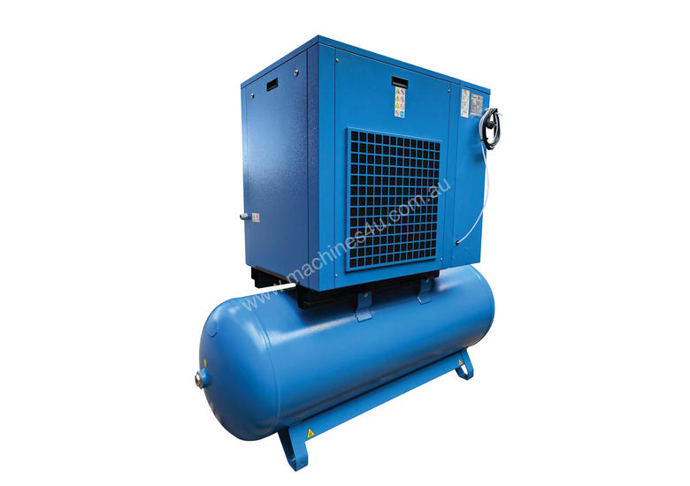 caption Pneutech 5.5hp Rotary Screw Air Compressor, Compressed Air Dryer, 270L Receiver - 5 YEAR WARRANTY
