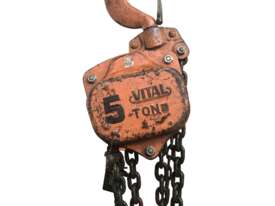 Chain Hoist 5 ton x 6 Meter Drop Block and Tackle Pacific Vitel Shop Crane H5 - picture0' - Click to enlarge