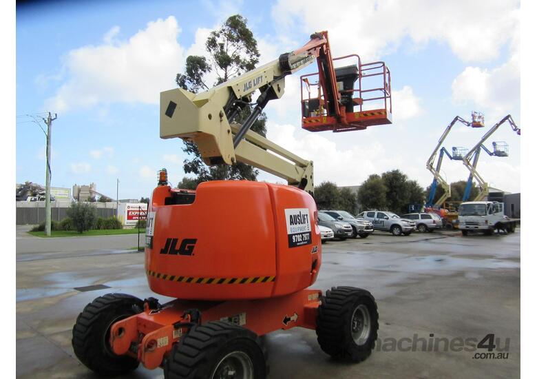 caption 2008 JLG 450AJ 45ft Knuckle Boom Lift – Flexible Reach & Exceptional Maneuverability!