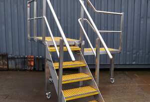 Raised Platform Stainless Steel Stairs Staircase Ladder - 1.25m high