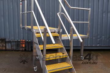 Raised Platform Stainless Steel Stairs Staircase Ladder - 1.25m high