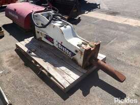 Rock Breaker, Make:Bretec, Model:L20, White, Hydraulic Lines, 9Ft Total Length, Surface Rust Evident - picture1' - Click to enlarge