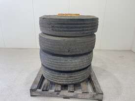 4x 295/75R22.5 truck tires fitted to rims - picture0' - Click to enlarge