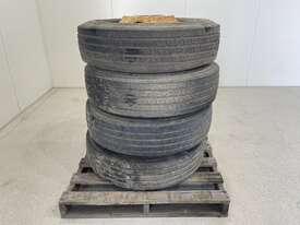 4x 295/75R22.5 truck tires fitted to rims - picture0' - Click to enlarge