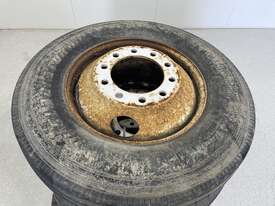 4x 295/75R22.5 truck tires fitted to rims - picture2' - Click to enlarge