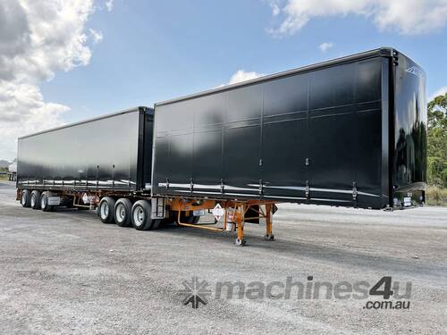 caption 2021 Maxitrans 34 Pallet Flat Deck Curtainsider B Double