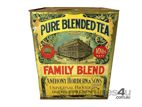 caption QTY X 1 10LB TEA TIN - ANTHONY HORDERN & SON
