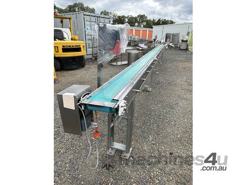 caption Conveyor Belt Type 7.7m long x 200mm wide with SEW Speed control