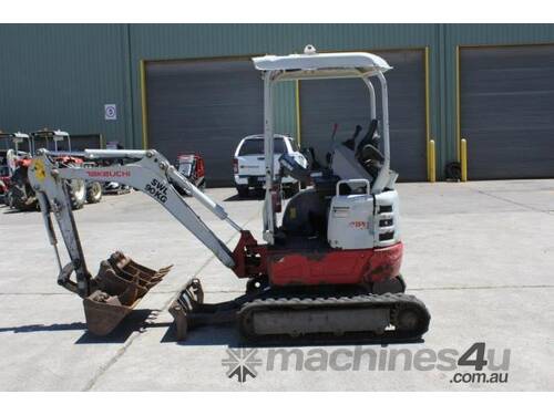 caption Takeuchi TB215 Tracked Mini Excavator 1.5T Plus 2x Digging Buckets!