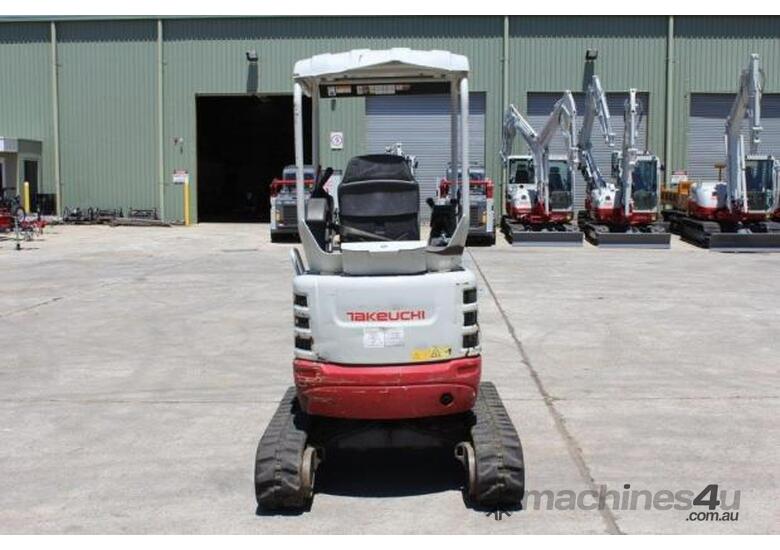 caption Takeuchi TB215 Tracked Mini Excavator 1.5T Plus 2x Digging Buckets!