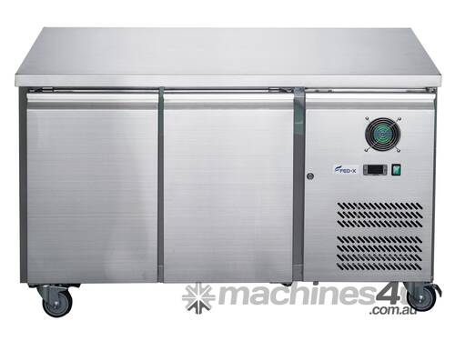 FED-X Stainless Steel Two Door Bench Freezer - XUB7F13S2V