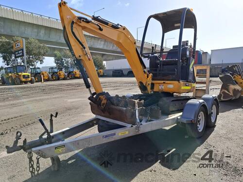 caption 2016 JCB 8018 EXCAVATOR AND ALLOY PLANT TRAILER PACKAHE U4849