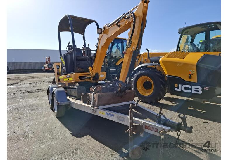 caption 2016 JCB 8018 EXCAVATOR AND ALLOY PLANT TRAILER PACKAHE U4849