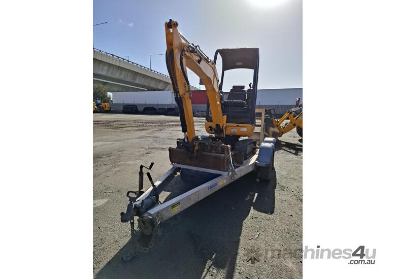 caption 2016 JCB 8018 EXCAVATOR AND ALLOY PLANT TRAILER PACKAHE U4849