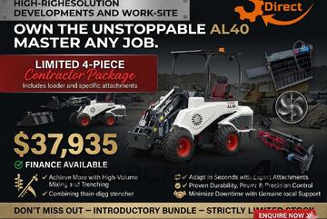 Brand   Ozziquip AL40 Mini Loader 4-in-1 with Mixing Bucket & Trencher 4-Piece Package